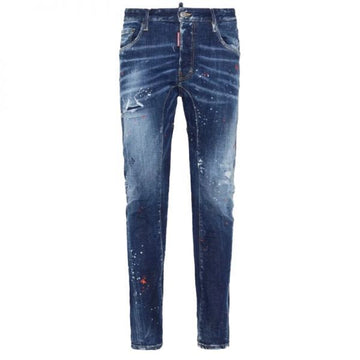 DSQUARED2 ミディアム イージー レッド スポット ウォッシュ タイディ バイカー ジーンズ (S74LB1735 S30664 470) 146698724 [P]