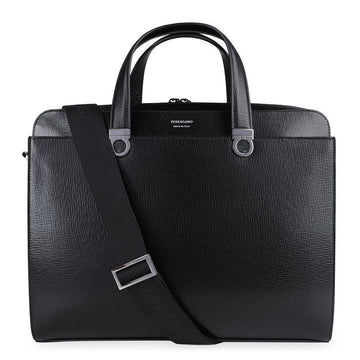 Salvatore Ferragamo Men's Gancini Briefcase Bag (Black) 241806 0786555 155885570 [P]