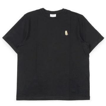 MAISON KITSUNE Männer Stehkragen Fuchs Patch Kurzarm (Schwarz) PM00123KJ7026 P199 156158008 [P]
