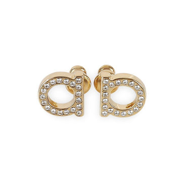 Salvatore Ferragamo Gancini Crystal Earrings (Gold) 760123 696576 152823643 [P]