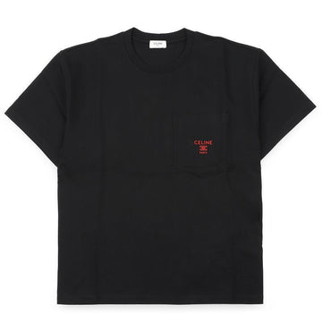 CELINE Kurzarm T-Shirt mit besticktem Logo (schwarz) RX0I31242 GDX7 154422480 [P]