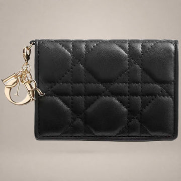 Dior Lady Bloom Card Wallet Black 159072129 [P]