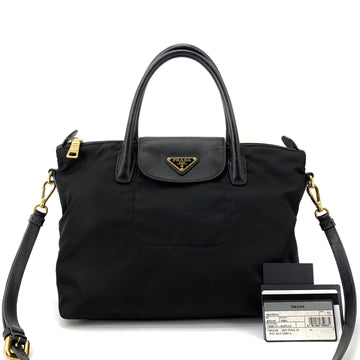 PRADA ブラックポコノトートバッグ兼ショルダーバッグ BN2106 159075093 [P]