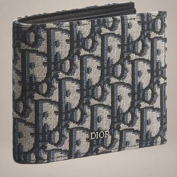 DIOR コンパクト財布 ベージュ＆ブラック Oblique ジャカード 159075209 [P]