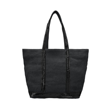 VANESSA BRUNO Tote Bag Spangly Leinen mit Reißverschluss Medium 159076597 [P]