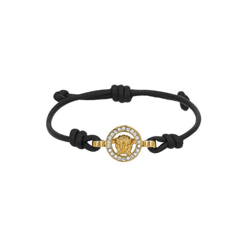 VERSACE ブレスレット 95 クリスタル ブレイド レザー ブレスレット 159076620 [P]