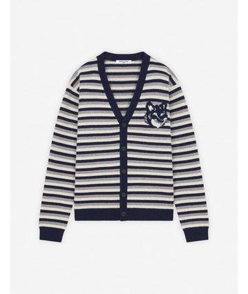 Maison Kitsune Fox Head Intarsia Stripe Sweater NM00504KM0329 B481 152201100 [P]