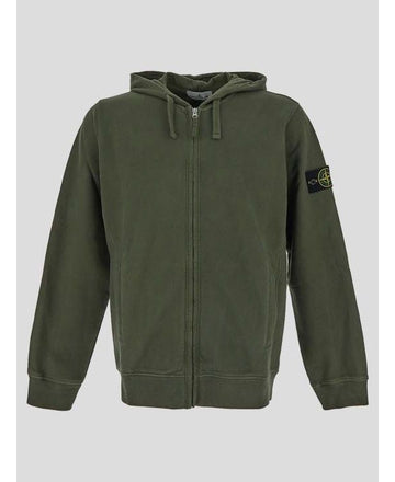 Stone Island Brushed Cotton Fleece Full Zip Hoodie 811563520 V0059 152201868 [P]