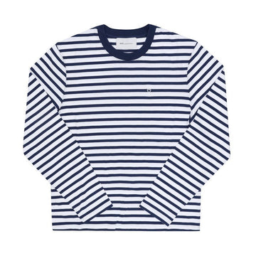 AMI Long Sleeve Small Heart Logo Stripe T-Shirt 157375811 [P]