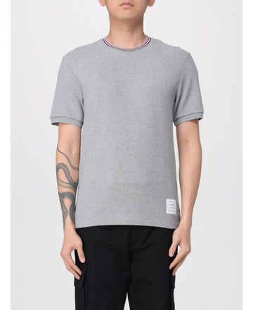 THOM BROWNE Baumwoll-Waffle-Ripp-Ausschnittshirt MJS287A J0216 055 152201233 [P]