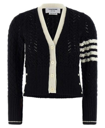 THOM BROWNE Kabel Pointe Stitch Merinowolle 4-Bar Jacke FKC675A Y1024 415 152201269 [P]