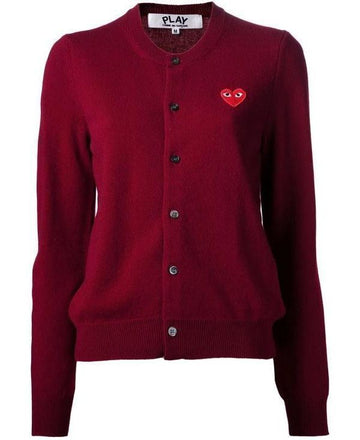 Comme Des Garcons Wool Cardigan with Red Heart Patch AX N007 051 4 152203622 [P]