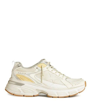 Golden Goose Vintage White Leather and Mesh Riding Boots 152203695 [P]