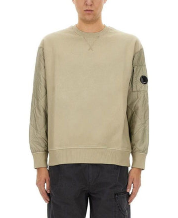 CP Company Diagonal Raised Fleece Mixed Quilted Crew Neck 17CMSS003A 005835M 327 152204110 [P]
