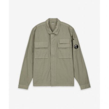 CP COMPANY Utility Lens Shirt aus Gabardine in Vintage Khaki 152204451 [P]