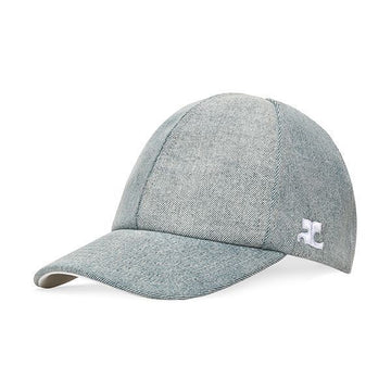 COURREGES Damen-Basecap mit gesticktem Logo aus Denim 124ACT002 DE0016 7011 92749137 [P]