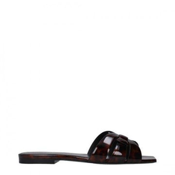 SAINT LAURENT トリビュート フラット ミュール トルトイシェル ペテント レザー 572761 1TW00 2094 152531011 [P]