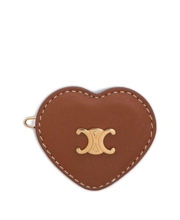 Celine Heart Hair Clip in Calfskin and Brass 25FW 152598905 [P]