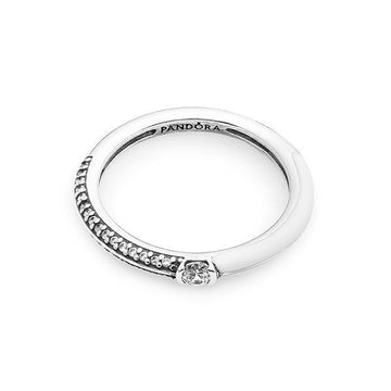 PANDORA Ring 192528C02 M Pavé Weiß Dual Silber Damenring 71812680 [P]