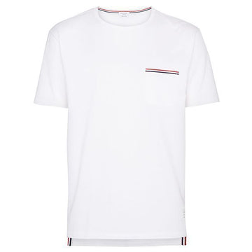 Thom Browne Short Sleeve T-shirt with Pocket Trimming White 33223415 [P]