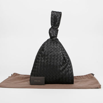 BOTTEGA VENETA レザー トゥイスト トートバッグ ブラック 158666186 [P]