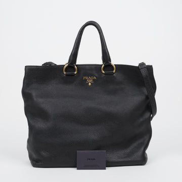 PRADA ビテロ ダイノ ブラック 金具 トートバッグ 158737836 [P]