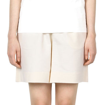 Moncler Women's Logo Patch String Banding Shorts (Ivory) 8H00011 89A1K 034 130821786 [P]