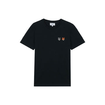 MAISON KITSUNE Damen Doppel-Fuchs-Kopf Regular T-Shirt Anthrazit OW011CFKJ7026-P190 151644277 [P]