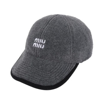 MIU MIU ロゴ刺繍フリースベースボールキャップ 159089892 [P]