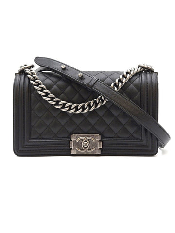 CHANEL ボーイバッグ ミディアム キャビア ブラック 27番 S 159091888 [P]