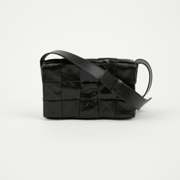 Bottega Veneta Intrecciato Small Cassette Crossbody Bag Black Silver Tone 158665927 [P]