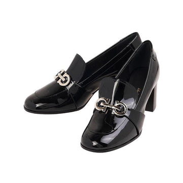 SALVATORE FERRAGAMO 女性用 ダブル ガンチーニ ローファー OLIVIA 60 NERO 0758072 51610642 [P]