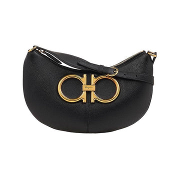 SALVATORE FERRAGAMO 21 2885 NERO 0759154 Damen Maxi Gancio Schultertasche 76551569 [P]