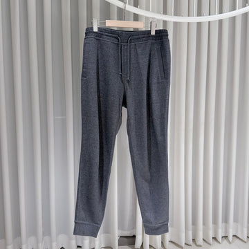 BRUNELLO CUCINELLI コットン ダークグレー バンディング トレーニング パンツ M 12345 159101075 [P]