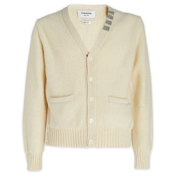 THOM BROWNE V-Ausschnitt Strickjacke Ivory MKC455A Y1032 100 52861139 [P]