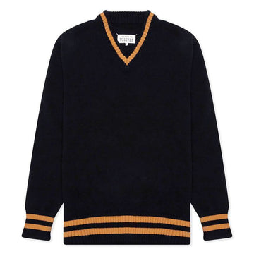 MAISON MARGIELA Stitch Patch Wollstrick Navy S50HA1027 S17834 511F 125719934 [P]