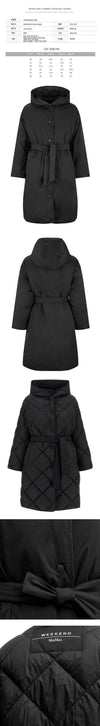 MAXMARA リバーシブル ベルト付き パディングジャケット ブラック 2525496042 004 149268488 [P]
