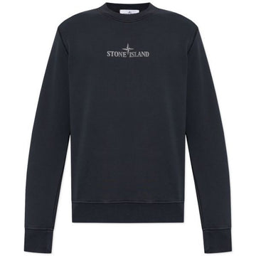STONE ISLAND コットンフリース 'インスティチューショナルワン' プリントクルーネックスウェットシャツ (811566182 V0020) 120575961 [P]