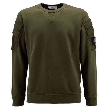 Stone Island Brushed Cotton Fleece Double Pocket Crewneck Sweatshirt Regular Fit (791560577 V0058) 120888272 [P]