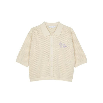MAISON KITSUNE ベビー・フォックス・刺繍・カーディガン・レース・リッチ・バニラ OW00515KT1135-0145 132432486 [P]