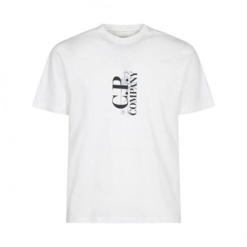 CP COMPANY Jersey T-Shirt mit vertikalem Logo 18CMTS138A 005100W 800 152204490 [P]