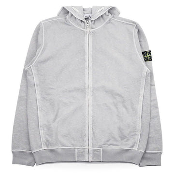 Stone Island Men's Hooded Zip Jacket with Old Effect (Pearl Grey) L1S15 6100032 S0060 V0161 151763884 [P]