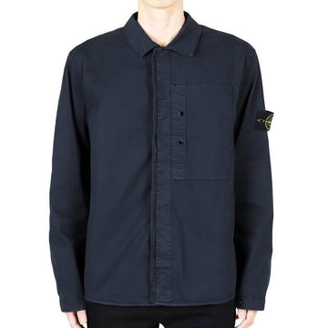 STONE ISLAND Wappen Patch Supima Baumwoll Twill Hemdjacke für Herren (Navy) K1S15 1200033 S0010 V0020 124582414 [P]