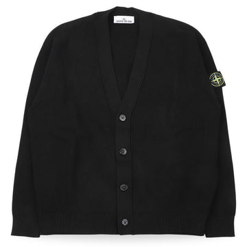 STONE ISLAND Herren V-Ausschnitt Strickjacke mit Wappen Patches (Schwarz) L1S15 5100009 S00D8 V0029 152825732 [P]