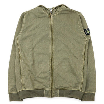 Stone Island Men's Hooded Zip-Up Jacket with Old Effect (Military) L1S15 6100032 S0060 V015G 154317140 [P]