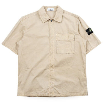Stone Island Men's Chest Pocket Short Sleeve Overshirt Jacket (Beige) L1S15 1200031 S00WN V019A 152161669 [P]