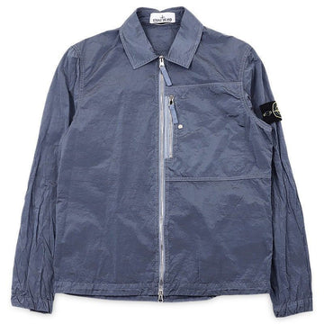 STONE ISLAND メンズワッペンナイロンメタルオーバーシャツジャケット（ブルー）L1S15 1200038 S0019 V0024 153845259 [P]