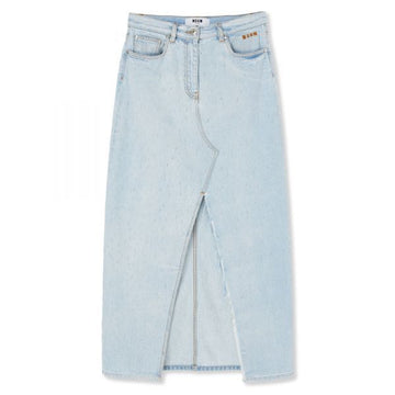 MSGM Light Denim Midi Skirt 102122072 [P]