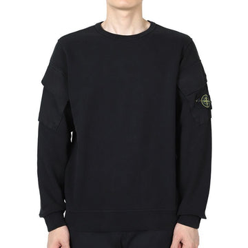 STONE ISLAND ストーン メンズ ワッペン スリーブ ポケット ディテール プルオーバー (ブラック) 6100008 S0A20 V0029 140921289 [P]