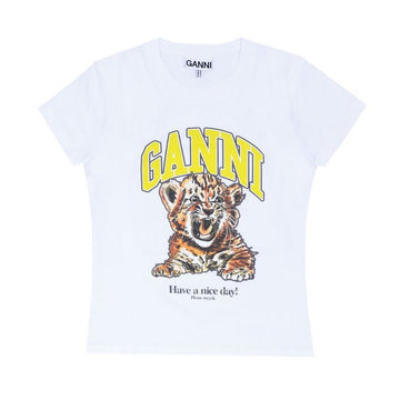 Ganni Tiger Logo Baby Fit Short Sleeve T-Shirt 159116434 [P]